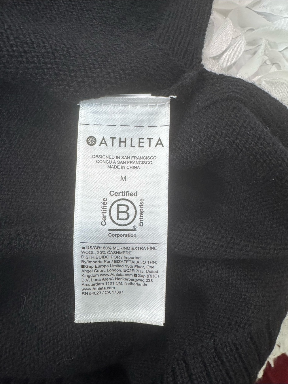 Athleta Alpine Hoodie Sweater Merino Cashmere Black M NWT - Picture 10 of 11